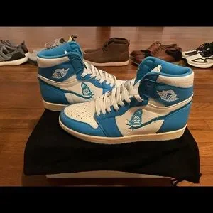 AMAC | Shoes | Amac Custom Butterfly Blue Jordan S Hightops | Poshmark